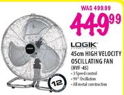 Logik High Velocity Oscillating Fan-45cm