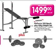Trojan Performa 300 Bench Plus 40Kg Weight Set-Per Set