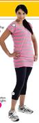Ladies 3/4 Cotton Stretch Gym Tights