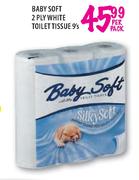 Babysoft 2 Ply White Toilet Tissue-9's