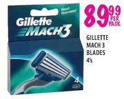 Gillette Mach 3 Blades-4's Per Pack