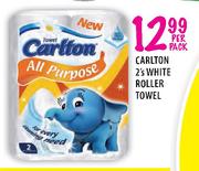 Carlton 2's White Roller Towel-Per Pack