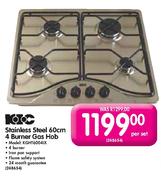 KIC Stainless Steel 4 Burner Gas Hob-60cm(KGHT6004IX)