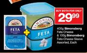 Simonsberg Feta Cheese-400gm & Simonsberg Feta Cheese Sleeve-100gm
