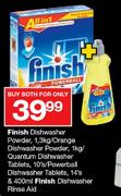 Finish Dishwasher Powder-1.3kg & Finish Dishwasher Rinse Aid-400ml