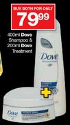 Dove Shampoo-400ml & Dove Treatment-200ml