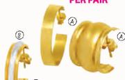 9Ct Gold And Silver Calender Hoop Earrings-Per Pair