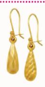 9Ct Gold And Silver Medium Teadrop Earrings-Per Pair