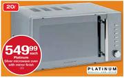 Platinum Silver Microwave Oven With Mirror Finish-20ltr
