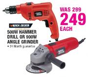 Black & Decor 500W Hammer Drill Or 900W Angle Grinder Each