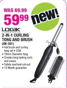 Logik 2-In-1 Curling Tong And Brush-AK-501