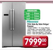 Hisense 730Ltr Side By Side Fridge/Freezer-Each