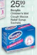 Benylin Children's Wet Cough Mucus Relief Syrup Sachets-12's
