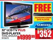 Samsung 32" LCD TV Plus Free DVD Player