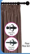 25mm Aluminium Curtain Rods Fleur De Lis Holdback