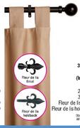 38mm Aluminium Curtain Rods Fleur De Lis Holdback