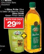 Olive Pride Olive-1ltr & Seed Oil Blend & Olive Pride Green Pitted Olives-180g