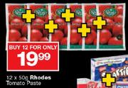 Rhodes Tomato Paste-12x50g