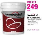 Homestead Acrylic PVA-20ltr Each