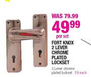 Fort Knox 2 Lever Chrome Plated Lockset-Per Set