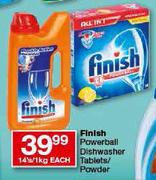 Finish Powerball Dishwasher Tablets/Powder-14's/1kg Each