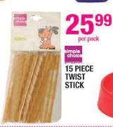 Simple Choice 15 Piece Twist Stick-Per Pack