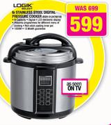 Logik 6ltr Stainless Steel Digital Pressure Cooker(RSH-D124760018)