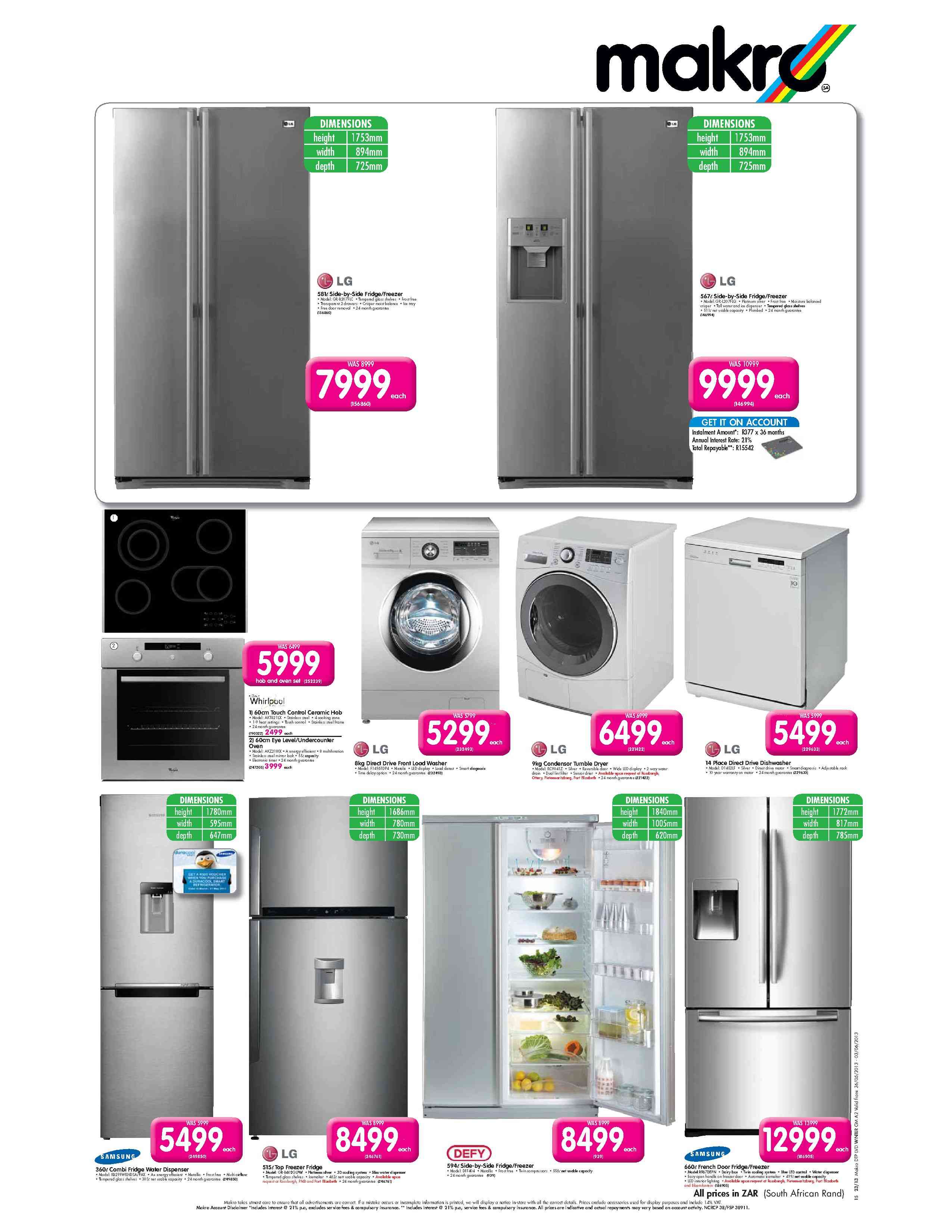 Special Defy SidebySide Fridge/Freezer594Ltr(DFF404) — www.guzzle.co.za