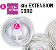 Simple Choice 3m Extension Cord-Each
