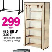 KD 5 Shelf Closet-Each