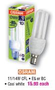 Osram 11/14W CFL ES Or BC-Each