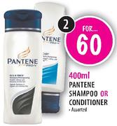 Pantene Shampoo Or Conditioner-400ml Assorted