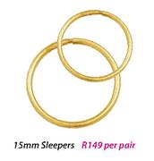 9ct Gold 15mm Sleepers-Per Pair