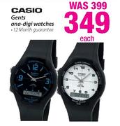 Casio Gents Ana-Digi Watches Each