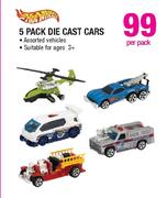 Hot Wheels Die Cast Cars-5 Per Pack