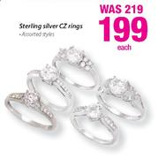 Sterling Silver CZ Rings Each