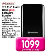 Transcend 1TB 2.5" Hard Drive Plus Software Bundle-Per Bundle
