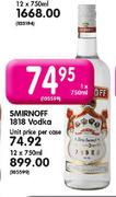 Smirnoff 1818 Vodka-1X750ml Each