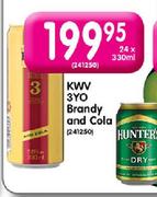 KWV 3YO Brandy And Cola-24X330ml 