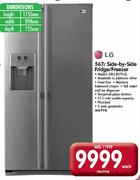 LG 567Ltr Side By Side Fridge/Freezer(GR-L207FLQ)