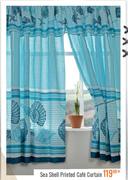 Sea Shell Printed Cafe Curtain