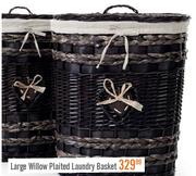 Large Willow Plaited Laundry Basket