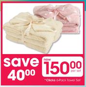 Clicks 6-Pack Towel Set-Per Set