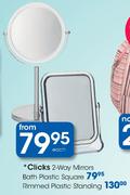 Clicks 2-Way Mirrors Bath Plastic Square-Each