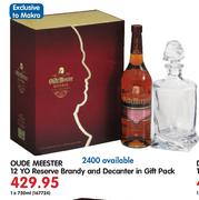 Oude Meester 12 Yo Reserve Brandy And Decanter In Gift Pack-1x750ml