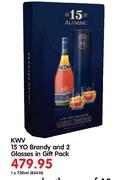 KWV 15 Yo Brandy And 2 Glasses In Gift Pack-1x750ml