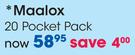 Maalox 20 Pocket Pack