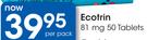 Ecotrin 81 Mg 50 Tablets-Per Pack