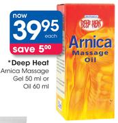 Deep Heat Arnica Massage Gel 50ml Or Oil 60ml-Each