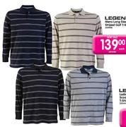 Legend Mens Long Sleeve Striped Golf T-Shirt-Each
